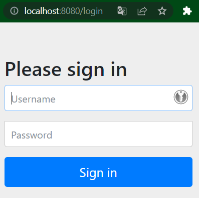 Default login UI with Spring Security